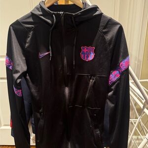 Nike official Barcelona soccer Black and Pink Sports Jacket